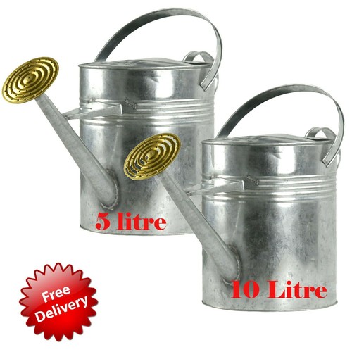 Galvanised watering can metal - galvanised,