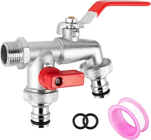 Double garden tap with 2 - garden,