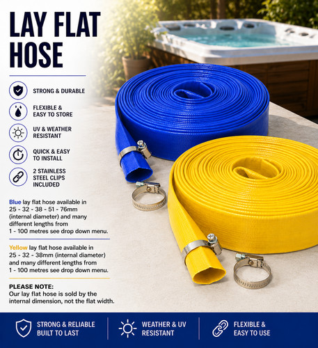 Blue yellow pvc layflat hose - &,